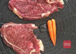 Illustration of steak whole wheat bread breakfast combination 2