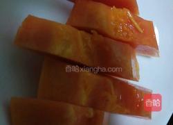 老屋私房菜冰糖香橙蒸木瓜的做法图解3