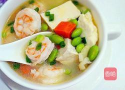 虾仁豆腐毛豆汤的做法图解9