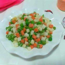 凉薯豌豆炒火腿的做法[图]