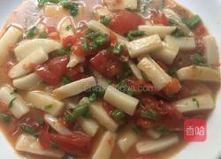 野芹菜番茄炒年糕的做法图解6