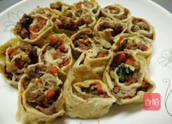 蛋皮肉卷的做法图解1