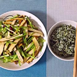 麦芹豆干+芹叶麦饭（适合孕妈）的做法[图]