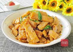 蒜苗炒粘山药豆腐的做法图解11