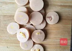 Illustration of how to make noodles, ham and omelette 8