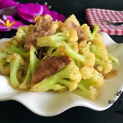 有机菜花炒肉片的做法[图]