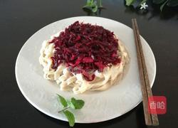 肉丝甜菜头拌面的做法图解9