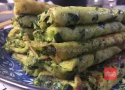 Illustration of how to make leek and egg pancakes (electric pancake mode) 11