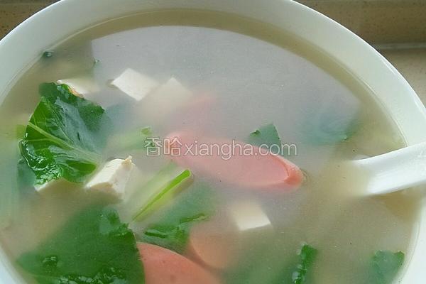 青菜豆腐菌汤