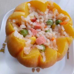 小太阳瓜焗六彩米饭的做法[图]