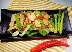 青椒芦笋炒五花的做法图解14