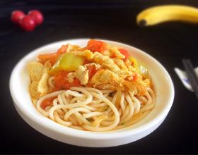 西柿鸡蛋南瓜丝捞面[图]