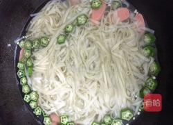秋葵青菜鸡蛋面的做法图解4
