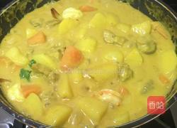 奶香咖喱排骨虾的做法图解12