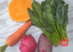 彩色蔬菜蝴蝶面 卡通面 直面(压面机版)的做法图解1