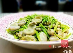 苋菜杆炒蚕豆的做法图解7