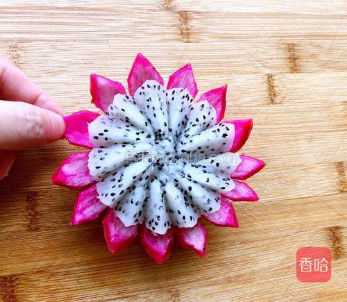 火龙果莲花果盘的做法_菜谱_香哈网