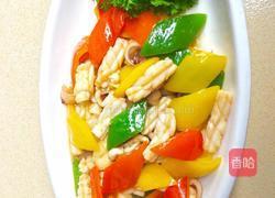 三色椒爆鲜鱿的做法图解12