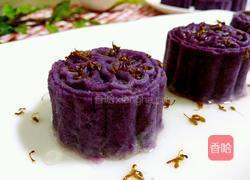 蜜豆桂花紫薯糕的做法图解1
