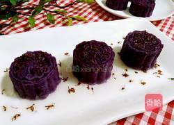 蜜豆桂花紫薯糕的做法图解10