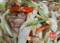 白菜地瓜粉丝炒肉片的做法图解8