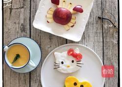 卡通吐司南瓜牛奶水果早餐的做法图解11