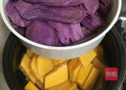 南瓜紫薯芋圆甜品的做法图解1