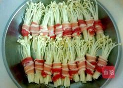 五花肉卷绿豆芽的做法图解4