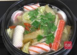 娃娃菜粉丝丸子汤的做法图解4