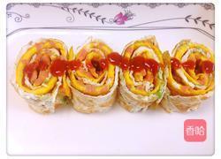 鸡蛋火腿卷饼的做法图解5