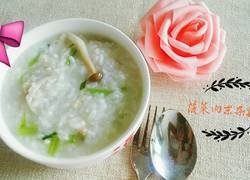 菠菜肉末杂菇粥