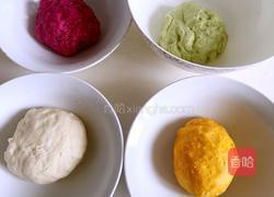 彩色绣球馒头的做法图解3