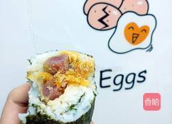 香肠肉松饭团的做法图解7