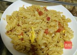 中式西红柿鸡蛋炒螺丝面的做法图解10