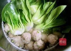 油菜粉丝肉丸汤的做法图解9