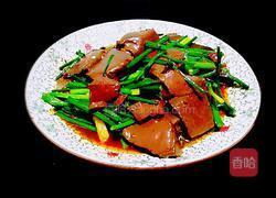 韭菜花炒鸭血的做法图解12
