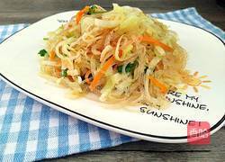 虾皮包菜炒粉丝的做法图解12