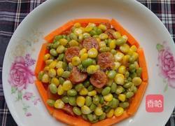 玉米甜豆炒腊肠的做法图解4