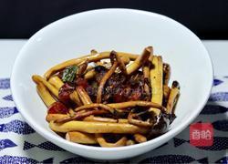 腊肠茶树菇小炒的做法图解8