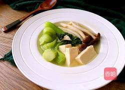 青岛#油菜菌菇豆腐汤#年夜饭#的做法图解8