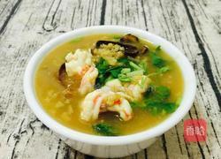 牛肝菌排骨干贝海虾粥的做法图解13