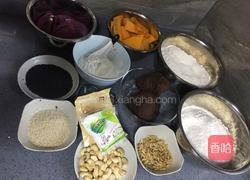 紫薯豆沙果仁馅的做法图解2