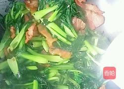 腊肉炒小白菜的做法图解9
