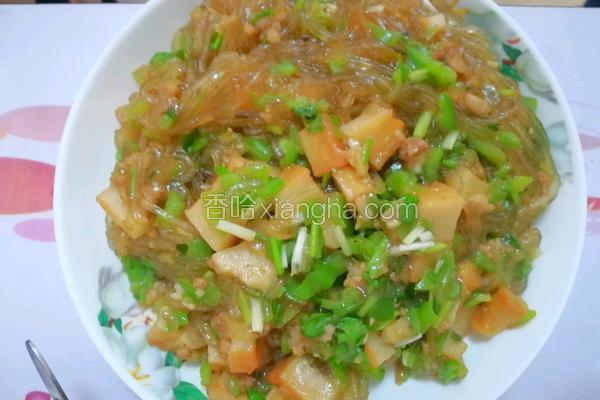 肉沫鱼豆腐炒粉丝
