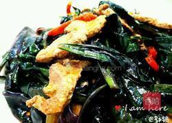 血皮菜炒猪肝 紫贝菜炒猪肝的做法图解8