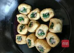 荠菜肉末塞油豆腐的做法图解9