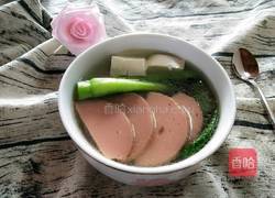 火腿青菜豆腐汤的做法图解11