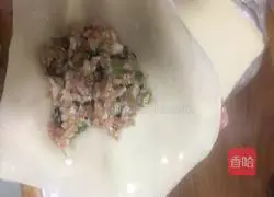 Illustration of how to make dumplings stuffed with dried pork and bamboo shoots 9