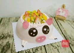 小猪水果生日蛋糕的做法图解8