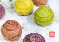 四色螺旋蛋黄酥的做法图解33